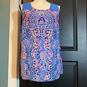 EUC XL Lilly Pulitzer silk tank top with cute back open details